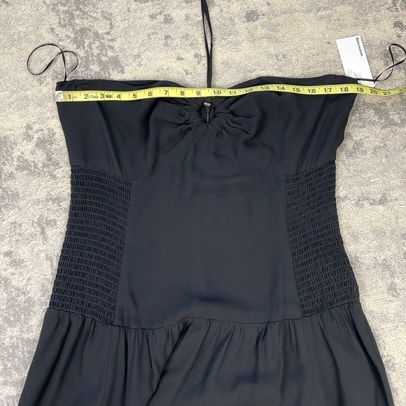 NWT Reformation Eleni Dress Black Maxi Halter Minimalist Vacation Sz 12 - Picture 9 of 14